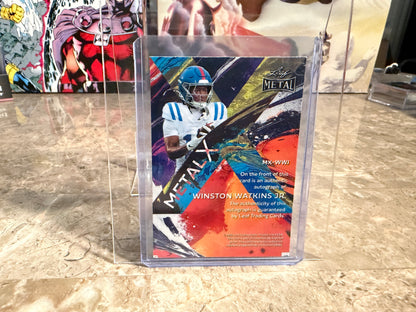 2026 Leaf Metal Football Winston Watkins Jr. Metal X Auto Super Gold Prismatic 1/1