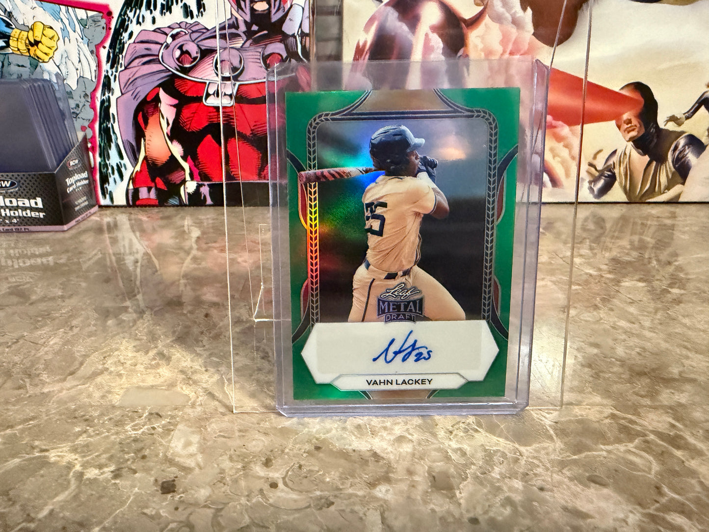Vahn Lackey 2026 Leaf Metal Draft Edition Baseball Base Auto Green /5