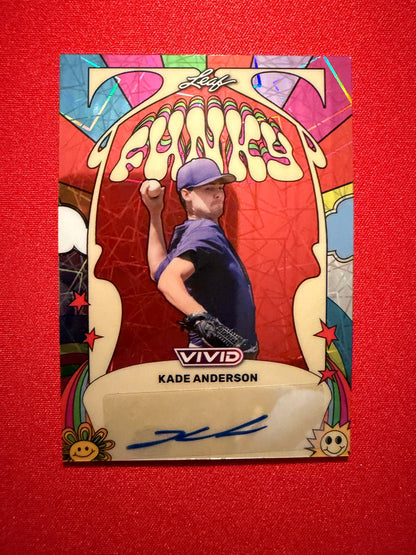 2026 Leaf Vivid Baseball Kade Anderson Funky Red Auto Short-Print 10/14