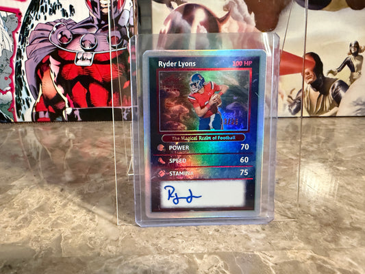 2026 Leaf Trinity Ryder Lyons Magical Realm of Football Auto Red /25