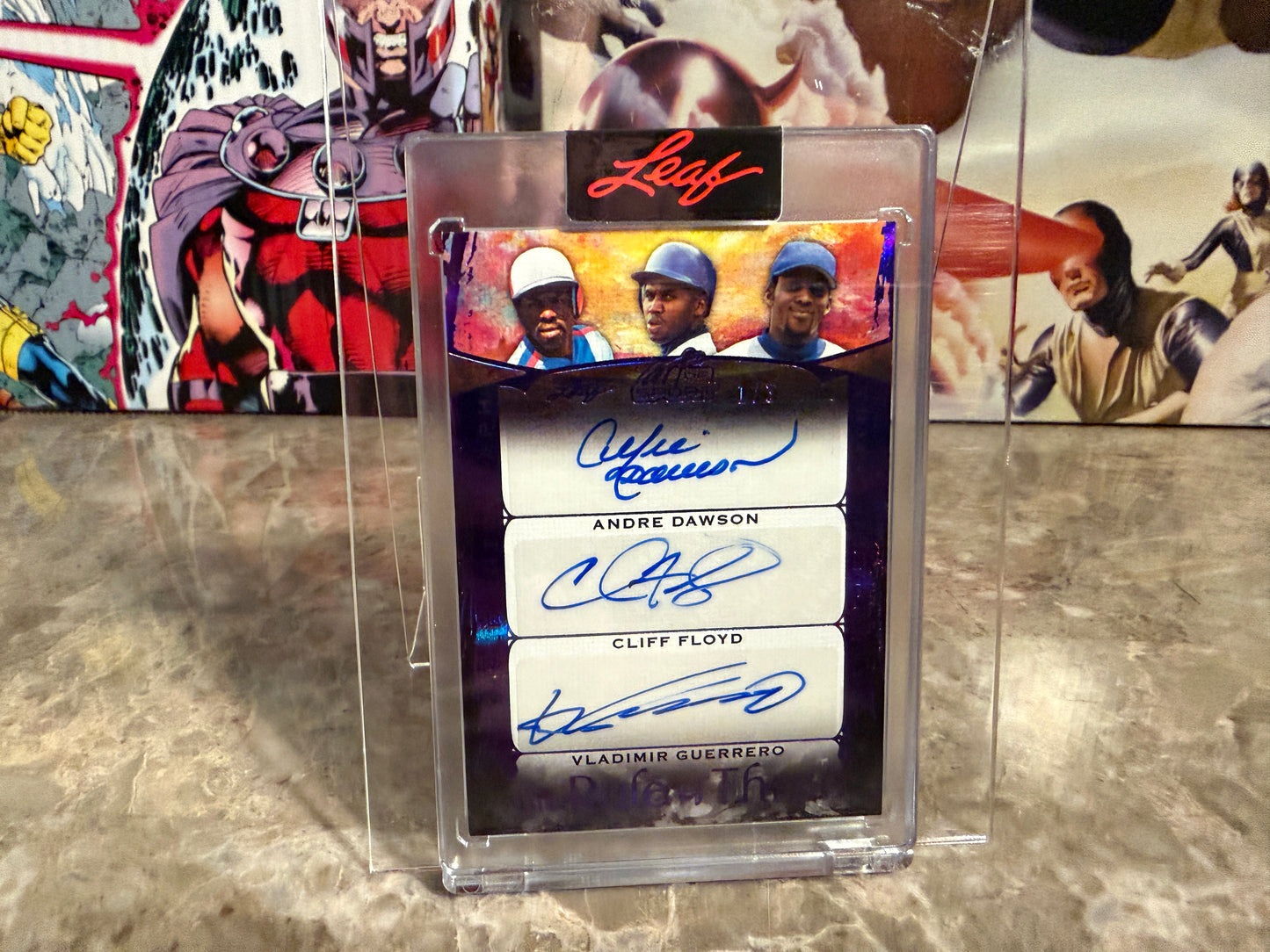 2026 Leaf Art of Sport Andre Dawson Vladimir Guerrero Cliff Floyd Triple Auto Expos 1/3