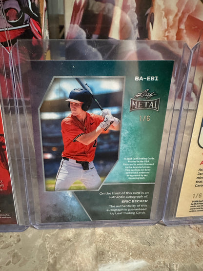 2026 Leaf Metal 4-Card PROSPECT LOT - Eric Becker AUTO /6 + Numbered Parallels