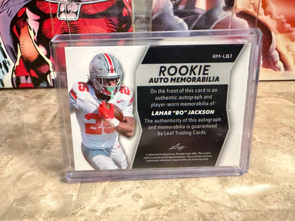 Lamar Bo Jackson 2026 Leaf Trinity Rookie Auto Memo Number Patch Color Match /3