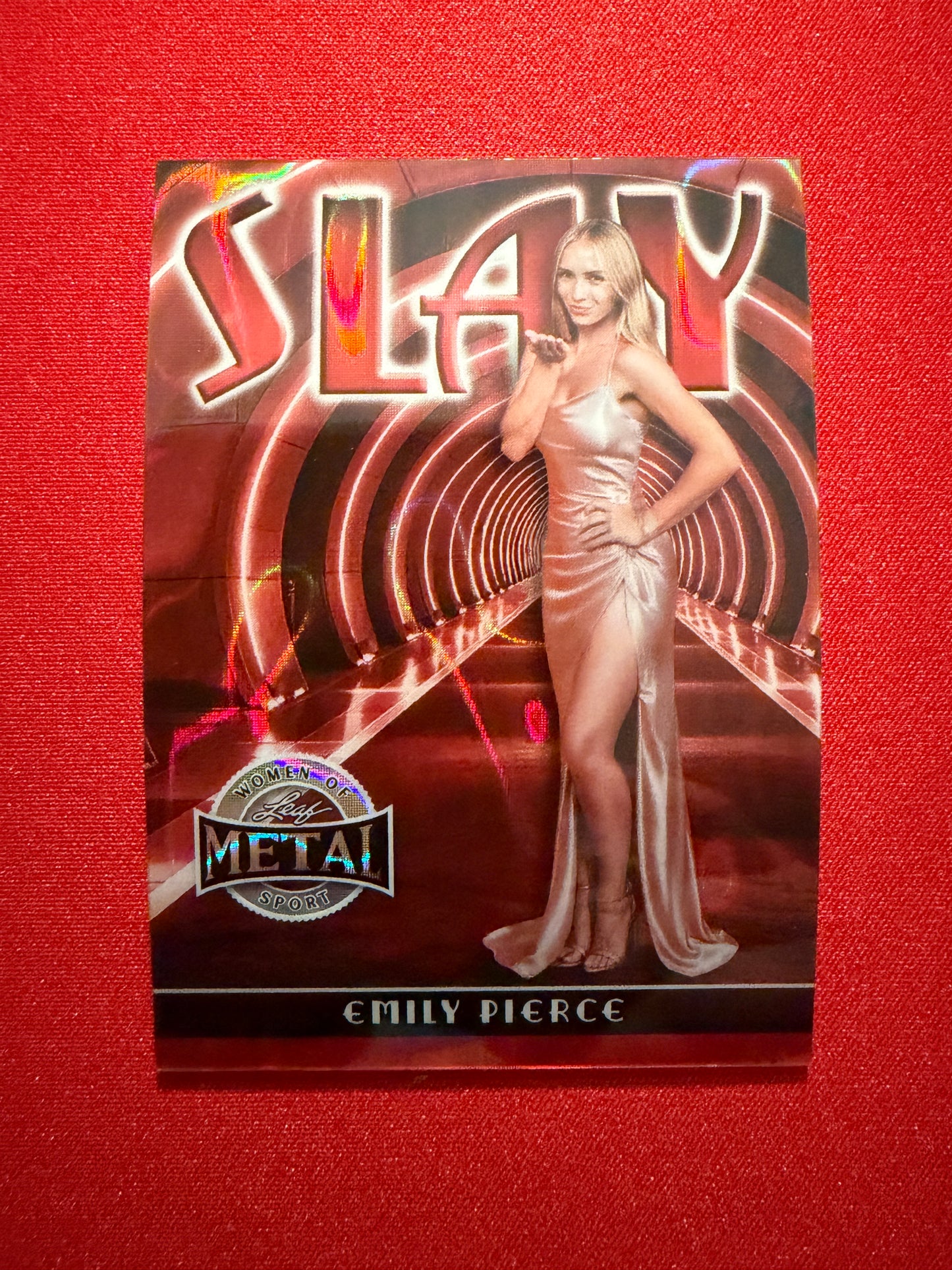 Emily Pierce 2026 Leaf Metal Women Of Sport Slay Red Lava 1/1