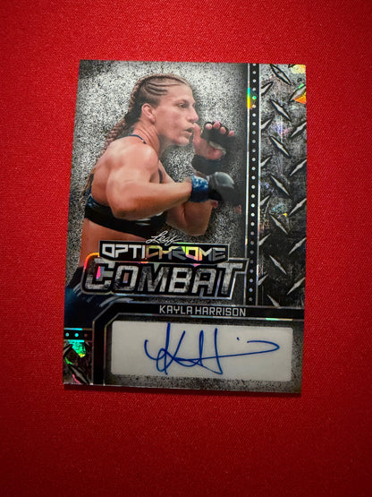 Kayla Harrison 2025 Leaf Optichrome Baseball Combat Auto Cracked Ice 1/1