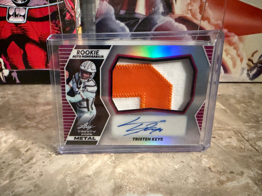 Tristen Keys 2026 Leaf Trinity Football Rookie Auto Memorabilia Metal Pink /3