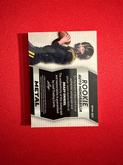 2026 Leaf Trinity Brady Smigiel Rookie Auto Memo Metal Multicolor Patch /6