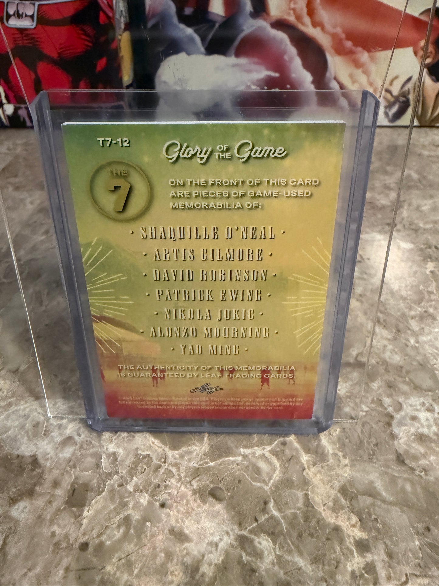 2026 Leaf Glory of the Game Basketball The 7 Holo Green 7-Patch 1/1 Jokic Shaq