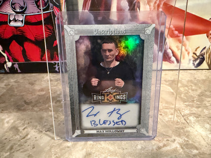 Max Holloway 2026 Leaf Metal Ring Kings Metal Inscriptions Auto White 1/1