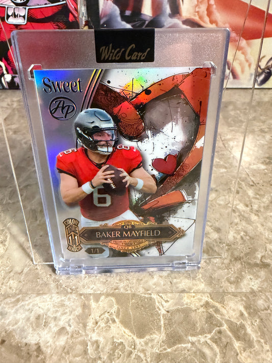 Baker Mayfield 2026 Wild Card Wild Art 1/1 Color Match Artist Proof