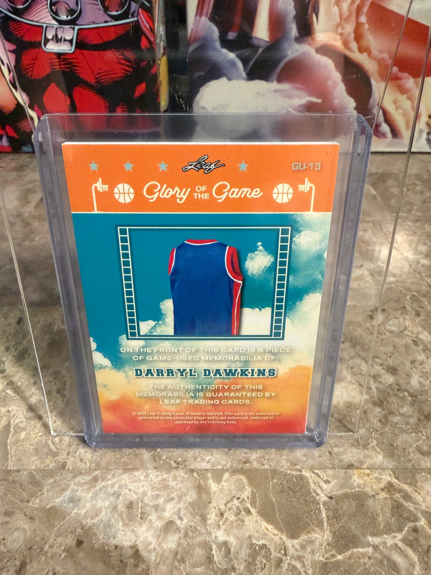 2026 Leaf Glory of the Game Basketball Silver Darryl Dawkins Game-Used Jersey 34/35