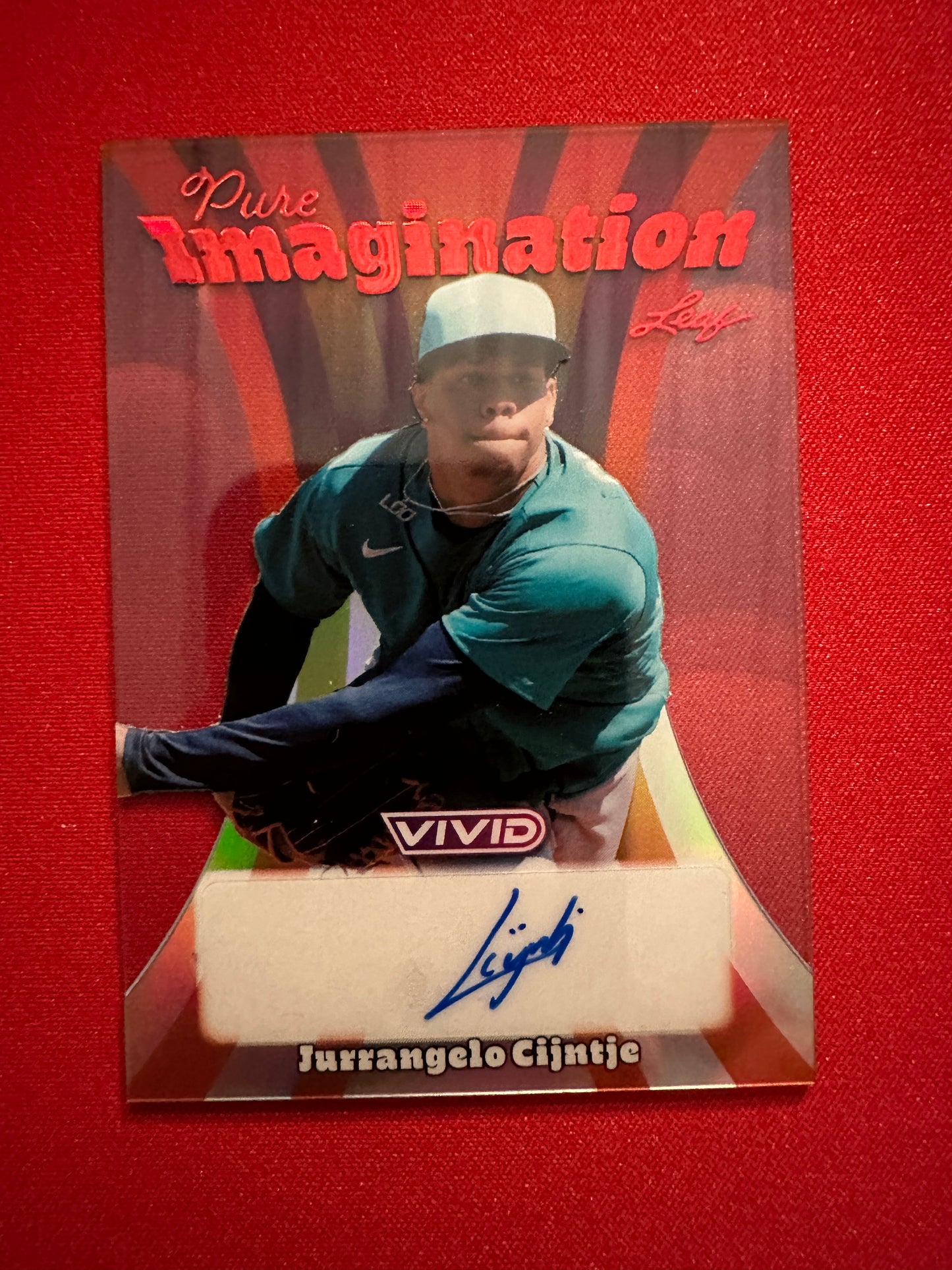 Jurrangelo Cijntje 2026 Leaf Vivid Pure Imagination Red Acetate AUTO 5/7 Cardinals