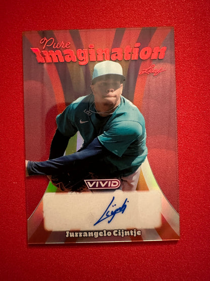 Jurrangelo Cijntje 2026 Leaf Vivid Pure Imagination Red Acetate AUTO 5/7 Cardinals