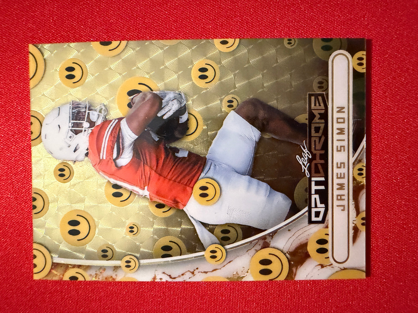 James Simon 2026 Leaf Optichrome Smiley Face Super Gold Prismatic 1/1