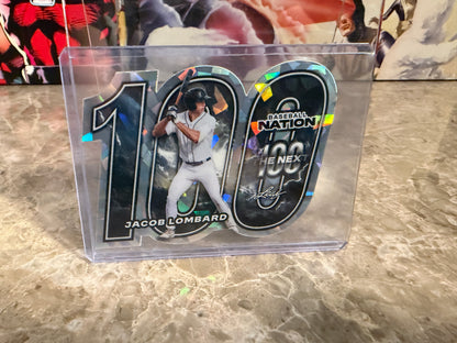 Jacob Lombard 2026 Leaf Baseball Nation 2-Card Lot Next 100 Throwback Player