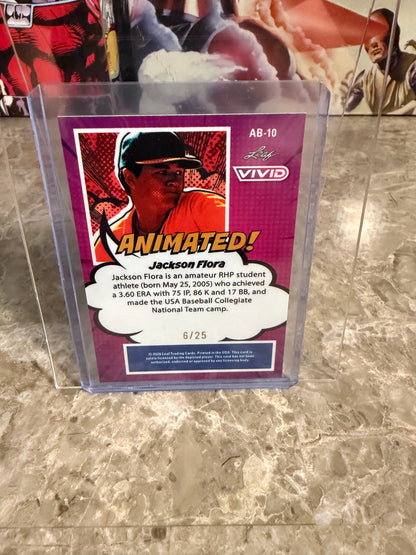 2026 Leaf Vivid Baseball Jackson Flora Animated Teal /25