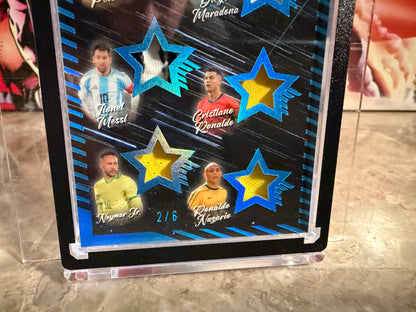 Pele Messi Maradona Ronaldo Neymar 2026 Leaf Ultimate Sports Ultimate 6 Game-Used
