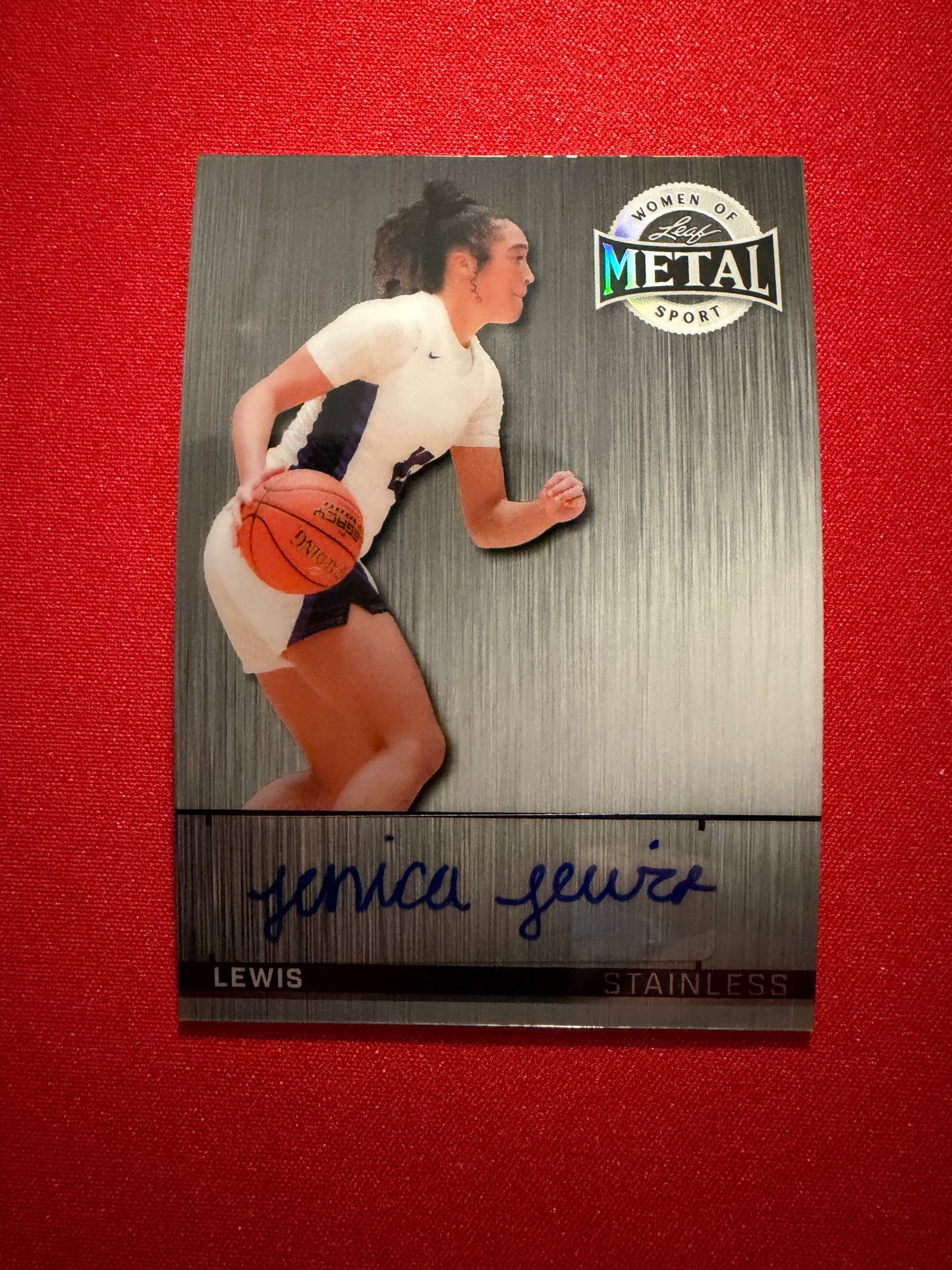 Jenica Lewis 2026 Leaf Metal Women Of Sport Stainless Auto Silver 1/1
