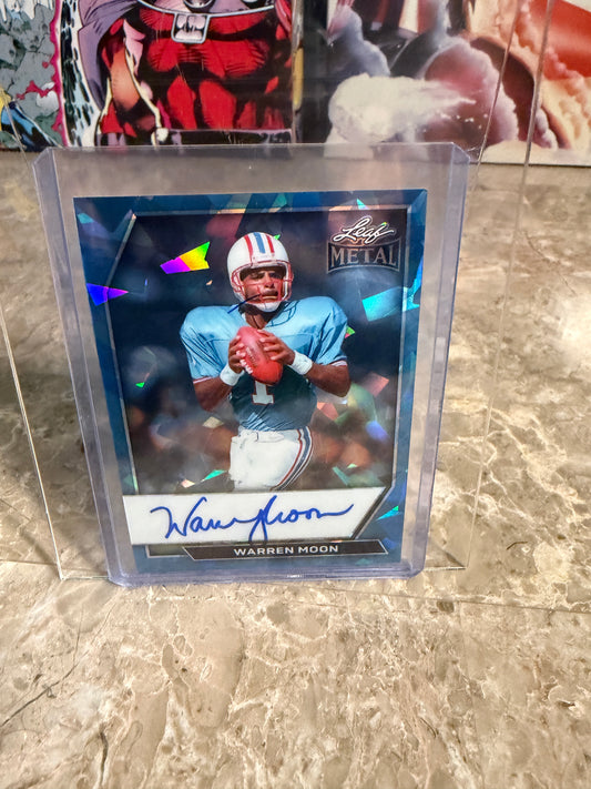 2026 Leaf Metal Football Warren Moon On-Card Auto Crystal Color Match /7