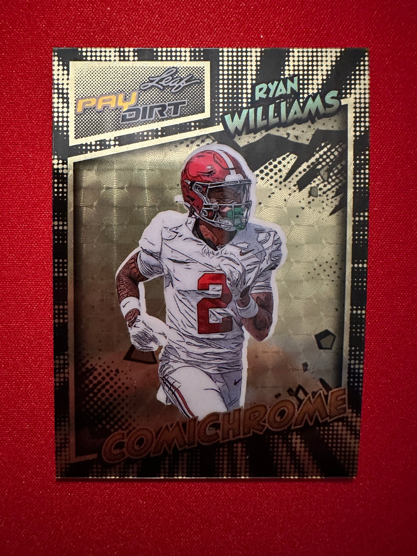 Ryan Williams 2026 Leaf Paydirt Football Comichrome Gold Super Prismatic 1/1