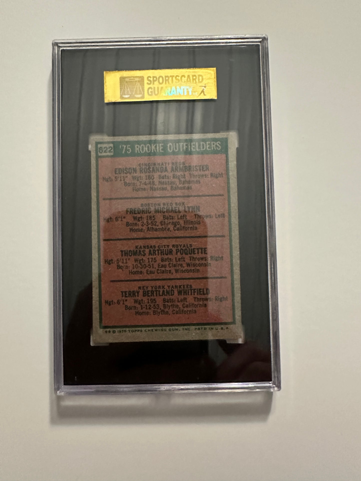 Rookie Outfielders #622 SGC/PSA Graded NM+ 7.5 (1975 Topps Mini)
