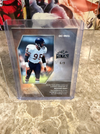 2026 Leaf Metal Football White Prismatic On-Card Auto Richard Dent /9