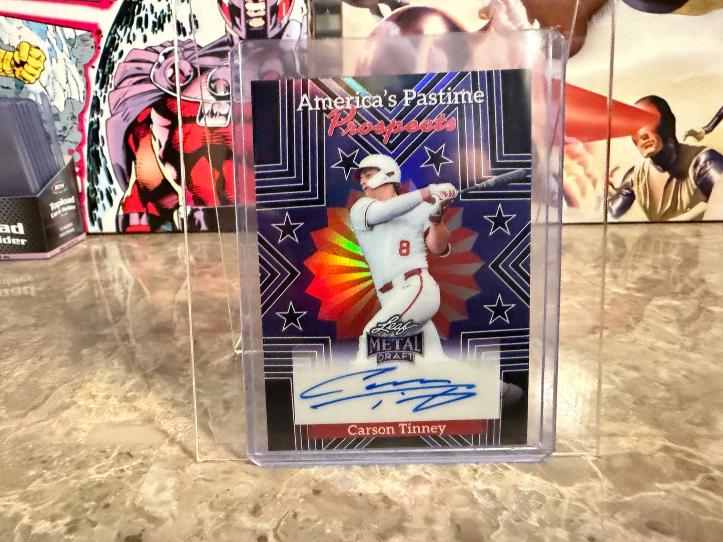 Carson Tinney 2026 Leaf Metal Draft Edition America’s Pastime Prospects Auto Black 1/1