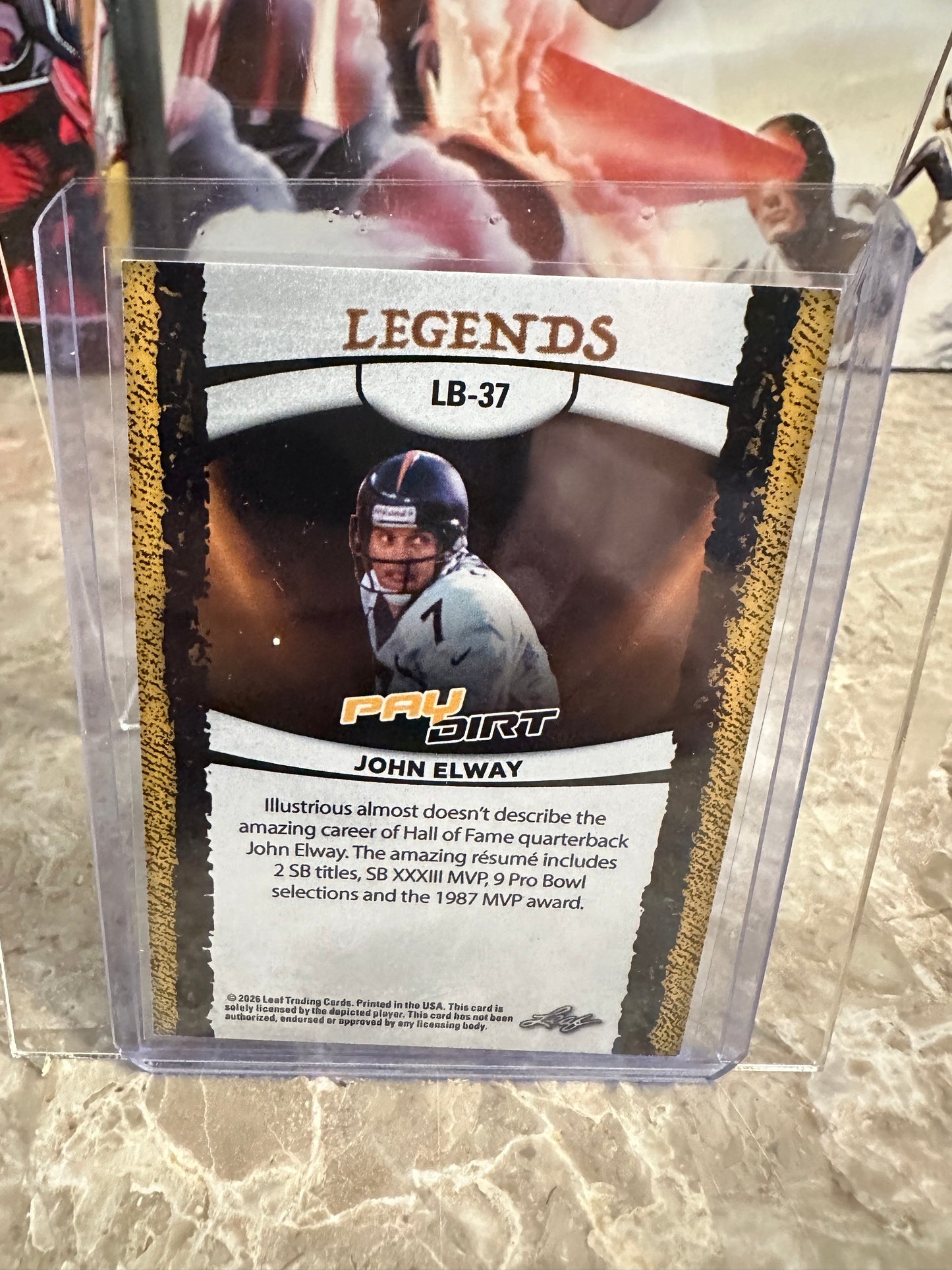 John Elway 2026 Leaf Paydirt Football Legends Pink Parallel /15