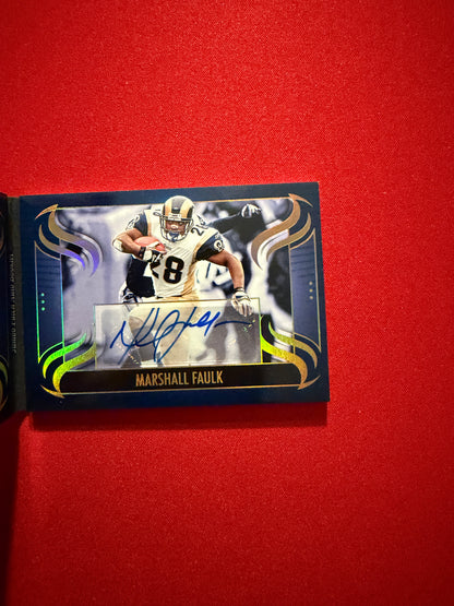 Marshall Faulk 2025 Panini Silhouette Jumbo Patch Auto Nike Swoosh Booklet /25