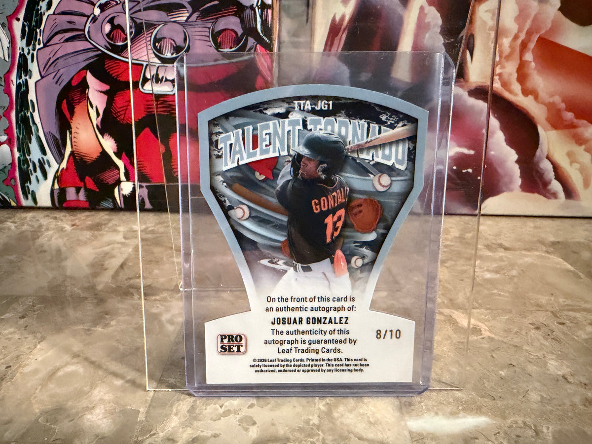 Josuar Gonzalez 2026 Leaf Pro Set Metal Baseball Talent Tornado Auto Platinum /10