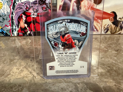 Lamar "Bo" Jackson 2026 Leaf Pro Set Metal Football Talent Tornado Pink /4