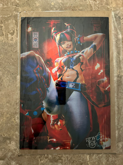 17"x11.5" Metal Sign - Street Fighter 6 #4 - Sign & Sketch Derrick Chew w/ COA