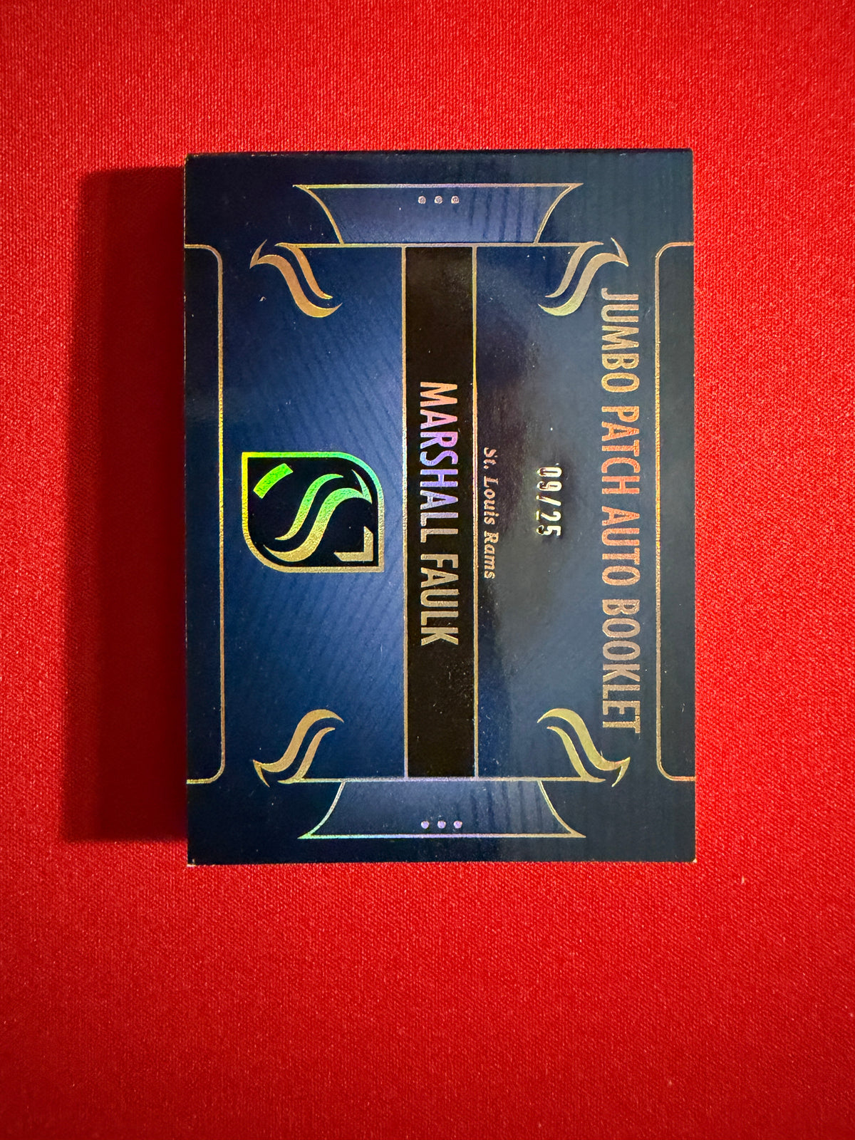 Marshall Faulk 2025 Panini Silhouette Jumbo Patch Auto Nike Swoosh Booklet /25