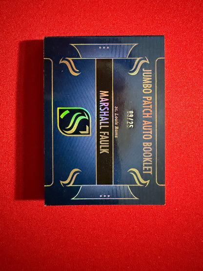 Marshall Faulk 2025 Panini Silhouette Jumbo Patch Auto Nike Swoosh Booklet /25