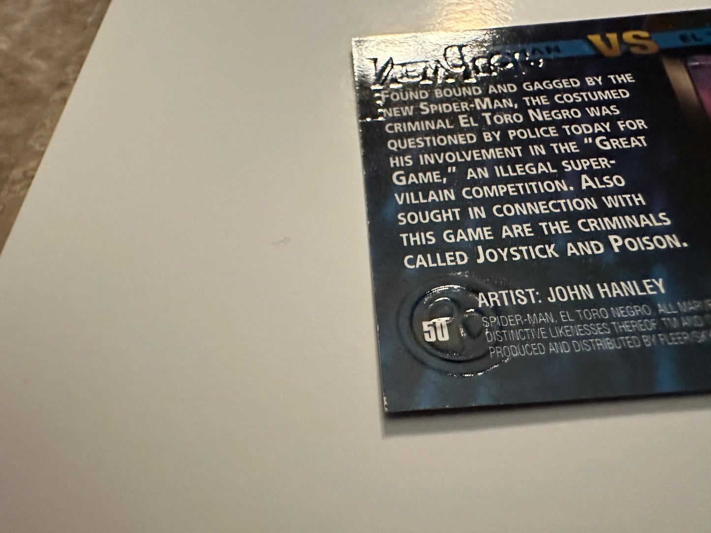 Spider-Man vs El Toro Negro #50 (1996 Marvel Fleer Spider-Man Premium)