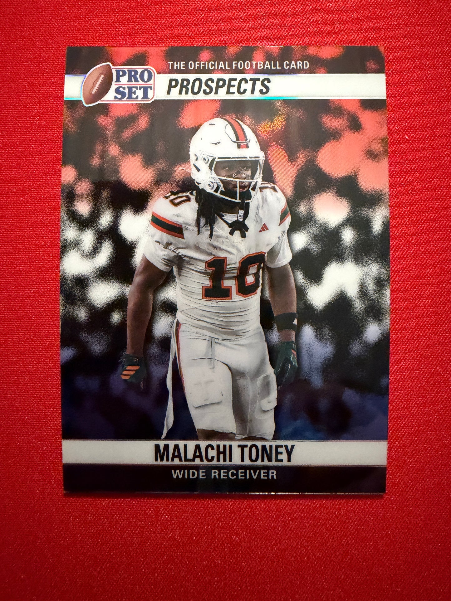 Malachi Toney 2026 Leaf Pro Set Metal Football 1990 Red White Blue RWB 10/10