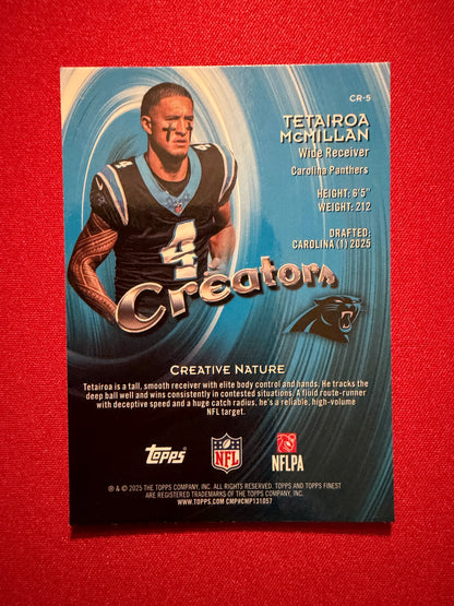 2025 Topps Finest Football Creators Tetairoa McMillan /75 CR-5