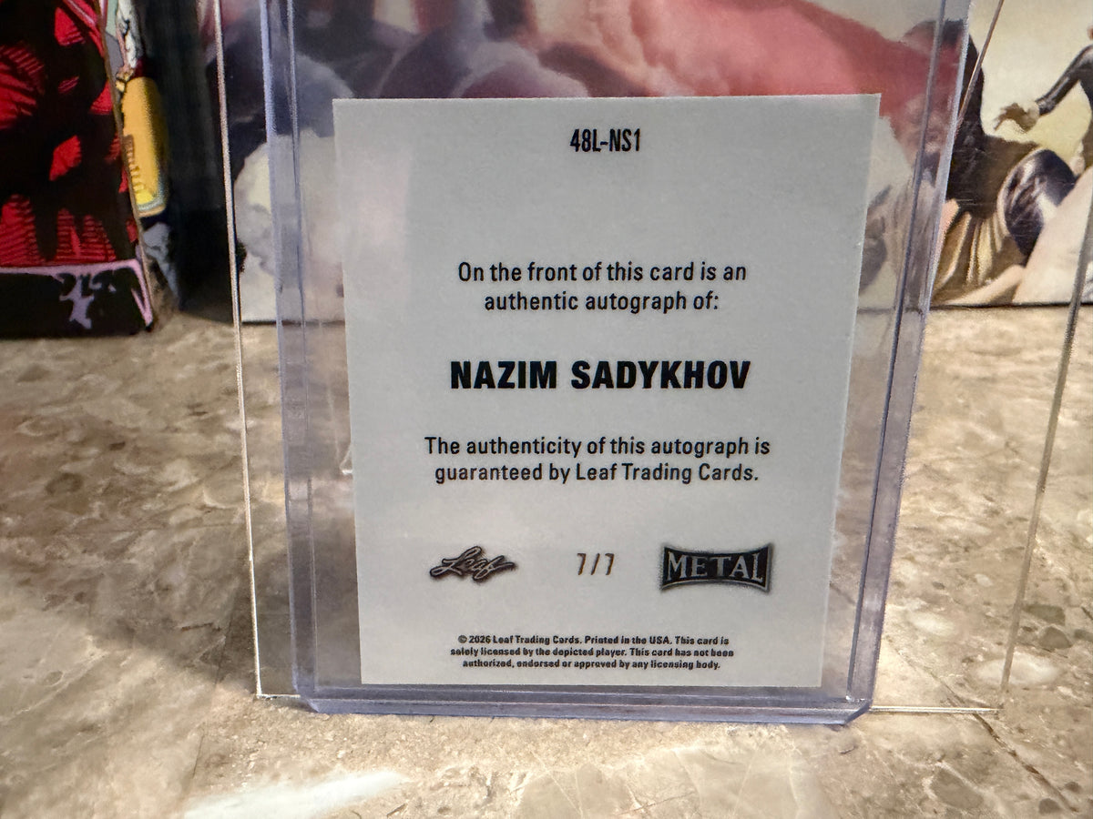 Nazim Sadykhov 2026 Leaf Metal Ring Kings 1948 Auto Purple 7/7 Bookend