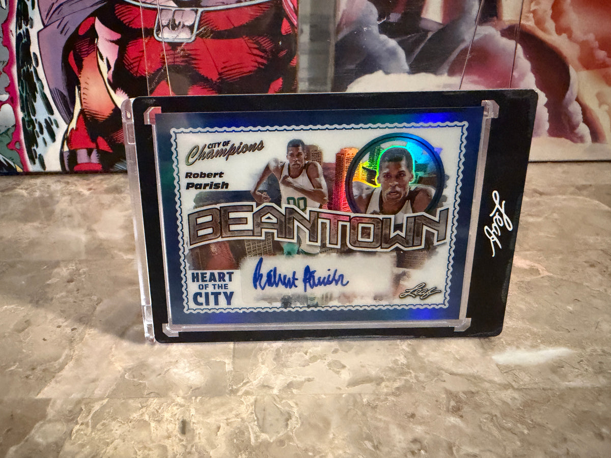 Robert Parish 2026 Leaf City of Champions Heart Auto Blue Holo /25
