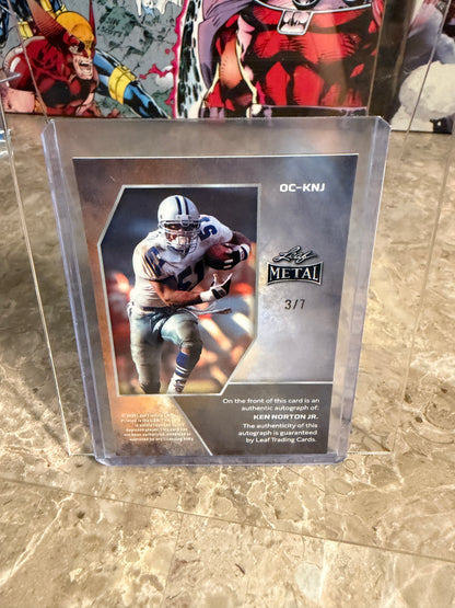 2026 Leaf Metal Football Platinum Crystal On-Card Auto Ken Norton Jr. /7