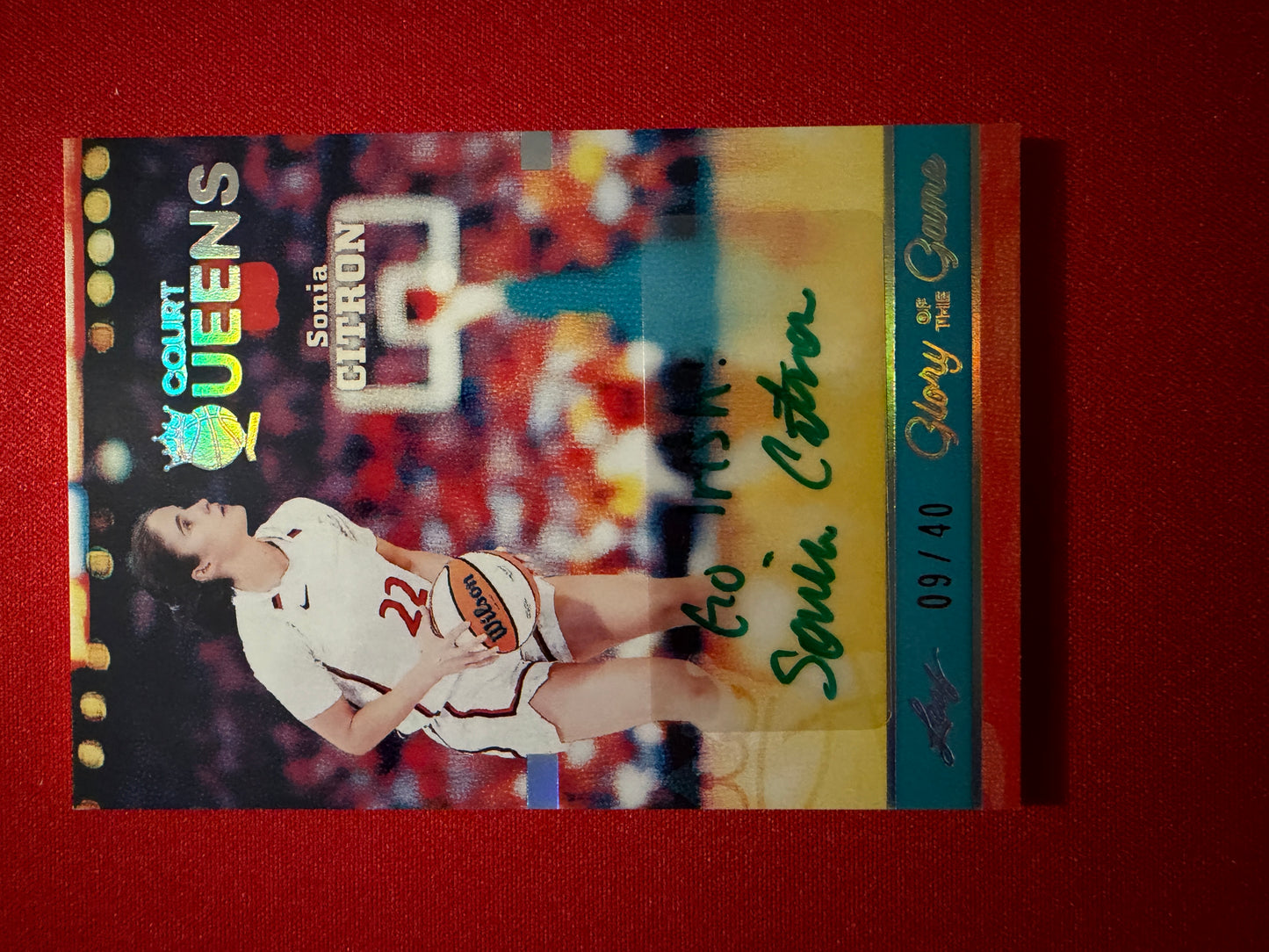 Sonja Citron 2025 Leaf Glory of the Game Basketball Court Queens Auto Silver /40