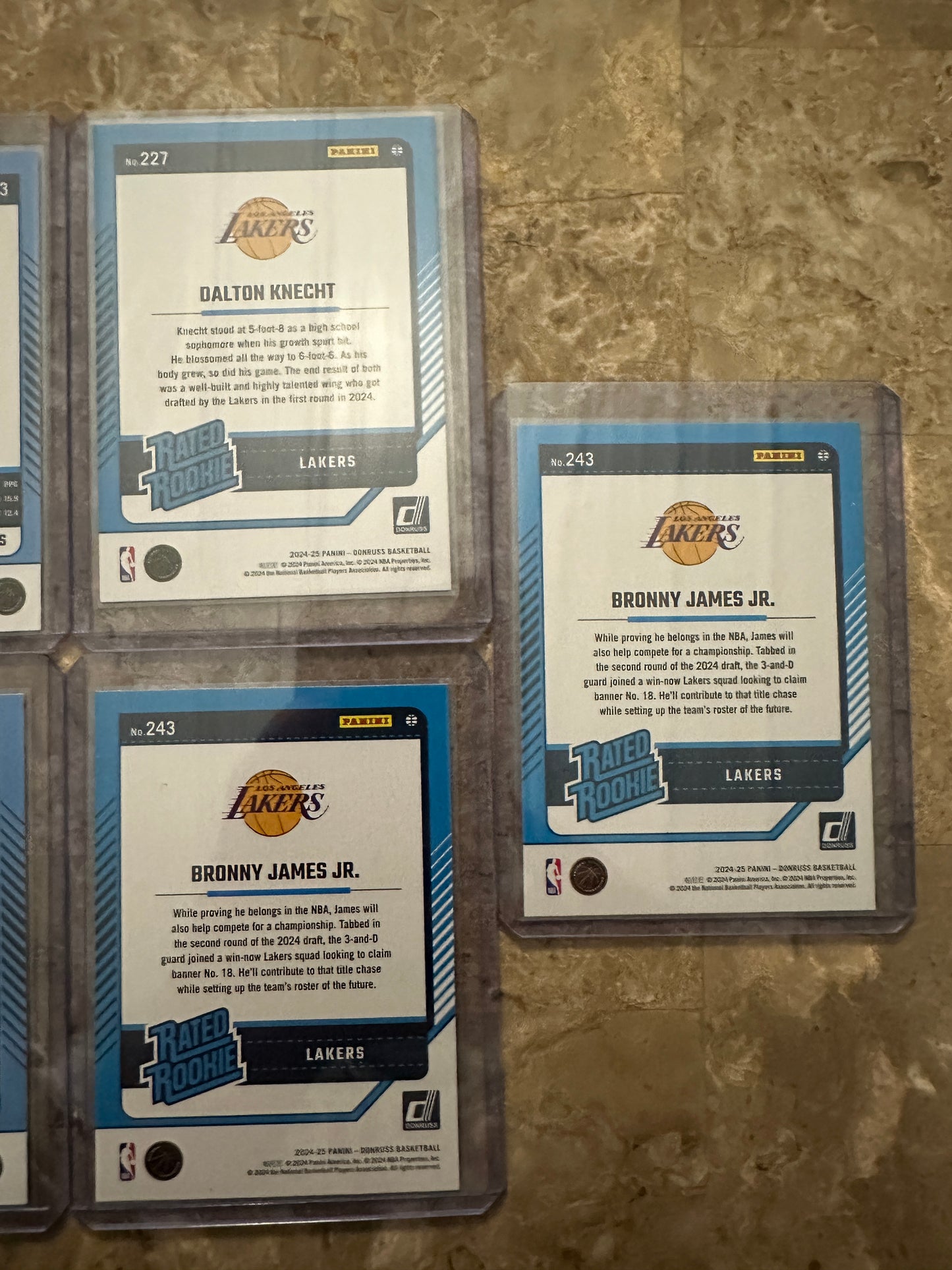 2024 Panini Donruss Basketball LA Lakers Team Set (11 cards)