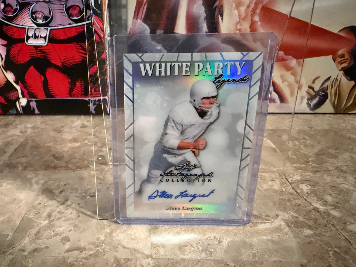 Steve Largent 2026 Leaf Autograph Collection White Party Legends Prismatic 1/1