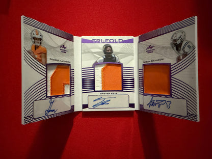 Faizon Brandon MacIntyre Keys 2026 Leaf Trinity Tri-Fold Triple Patch Auto Tennessee 1/6
