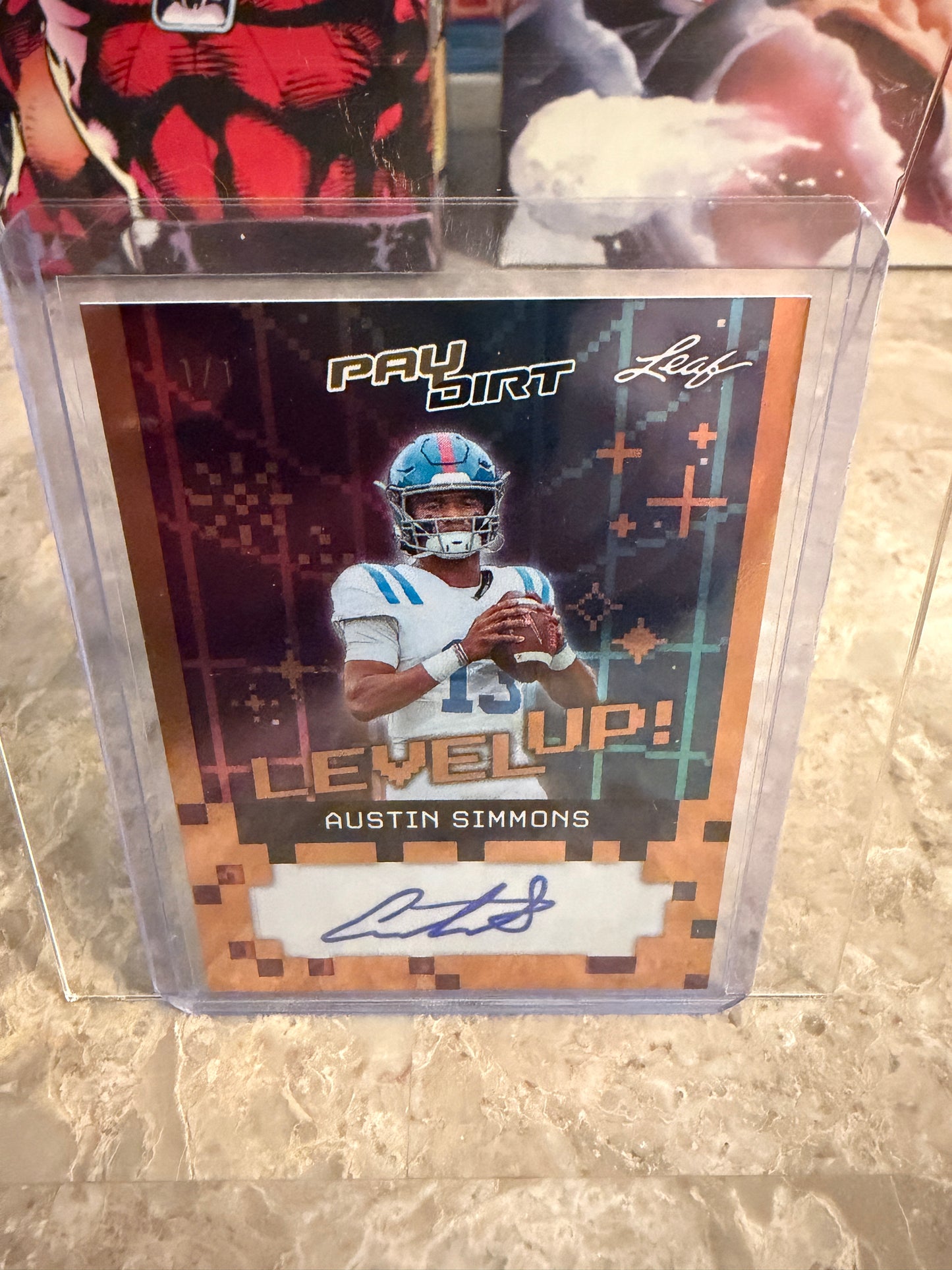 Austin Simmons 2026 Leaf Paydirt Football Level Up Autograph Gold 1/1