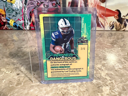 2026 Leaf Metal Football Faizon Brandon Auto Armed & Dangerous Pink Shimmer /6