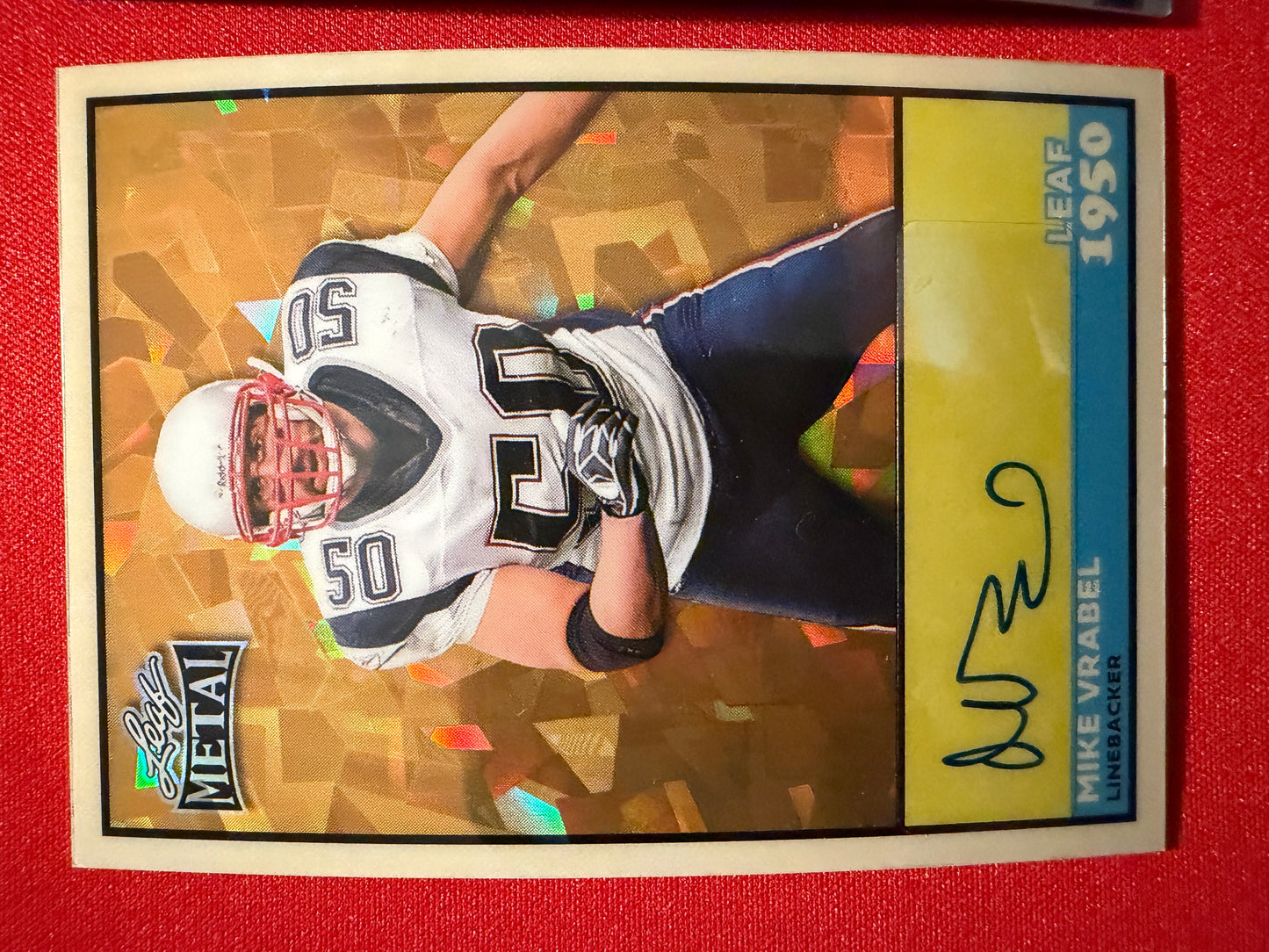 2026 Leaf Metal Mike Vrabel Gold Crystal 1/1 Auto 2-Card Lot