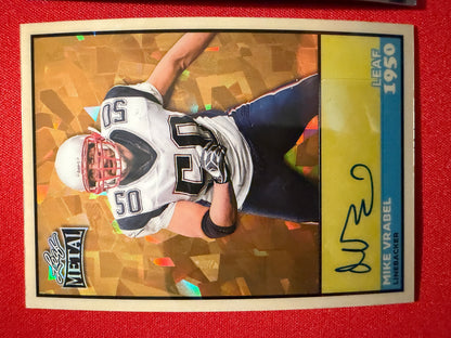 2026 Leaf Metal Mike Vrabel Gold Crystal 1/1 Auto 2-Card Lot