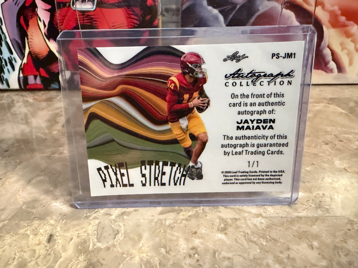 Jayden Maiava 2026 Leaf Autograph Collection Pixel Stretch Super Gold 1/1