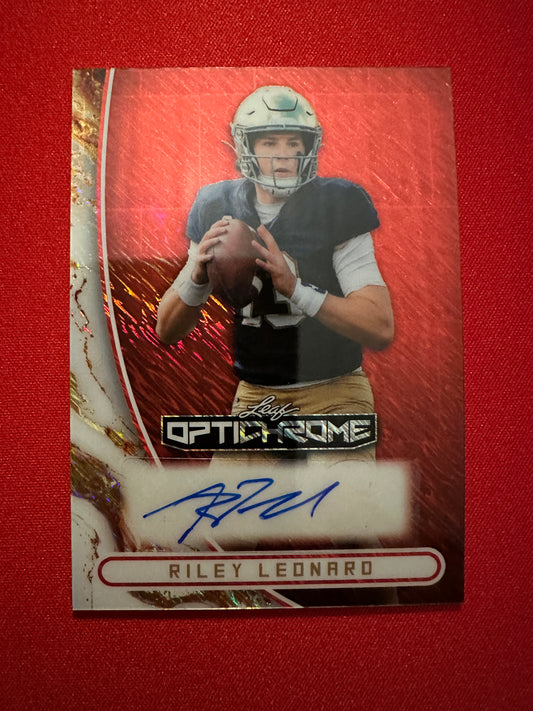 2026 Leaf Optichrome Football Riley Leonard Red Shimmer Auto /4